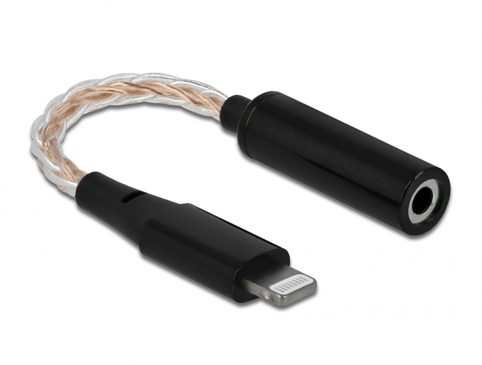 Audio Adapter 8 Pin Lightning™ Stecker an 3,5 mm 4 Pin Klinkenbuchse 10,5 cm, Delock® [66317]