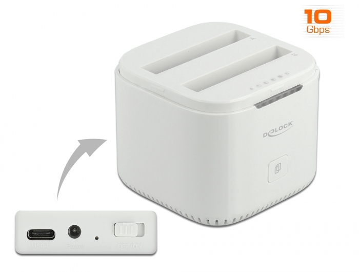 USB Type-C™ 3.2 Dockingstation für 2 x 2.5" SATA HDD / SSD mit Klon Funktion , Delock® [63084]
