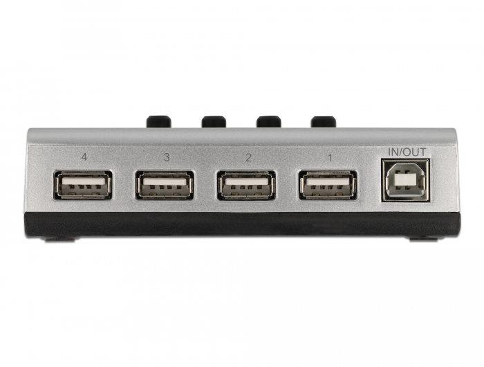 Umschalter USB 2.0 mit 1 x Typ-B Buchse zu 4 x Typ-A Buchse manuell bidirektional, Delock® [87762]