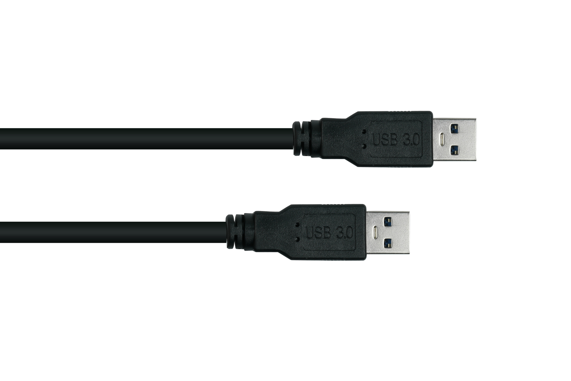 kabelmeister® Anschlusskabel USB 3.0 Stecker A an Stecker A, Premium, DATA AWG28 / Power AWG24, UL, KUPFER, schwarz, 5m