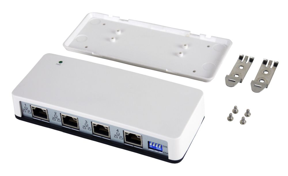 USB 3.0 zu 4x Ethernet 1Gigabit LAN, inkl. Adapter C-Stecker zu A-Buchse, Plastik Gehäuse , Exsys® [EX-1329]