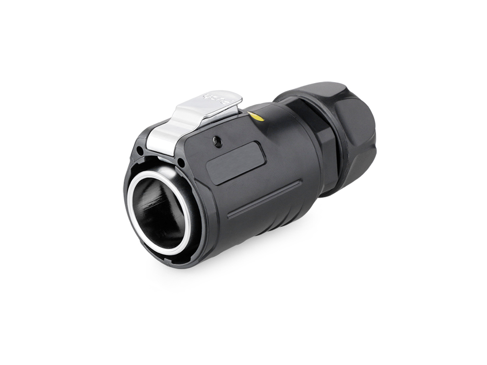 Industrie-Steckverbinder S1 - Unbestückter Stecker mit Klick-Arretierung, Aussparung für RJ45 Stecker, M24, IP65/67, Good Connections®