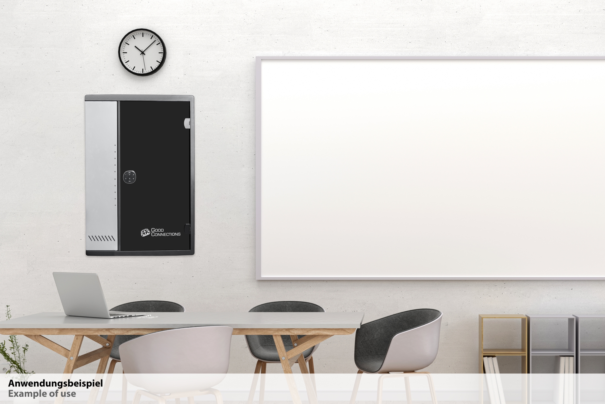 Good Connections® ARIES PRO T10C Wandladeschrank bis 11", USB-C™, 30W Port, PD3.0, schwarz/grau