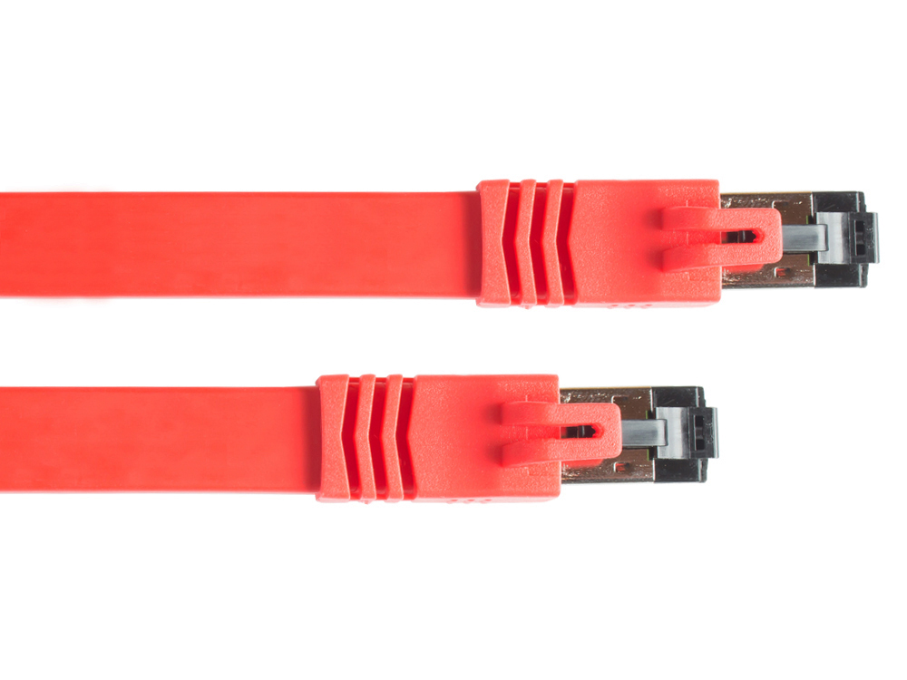 FLACH-Patchkabel Cat. 8.1, U/FTP, PiMF, halogenfrei (LSZH), 2000MHz, 40Gbit/s, rot, 15m, Good Connections®