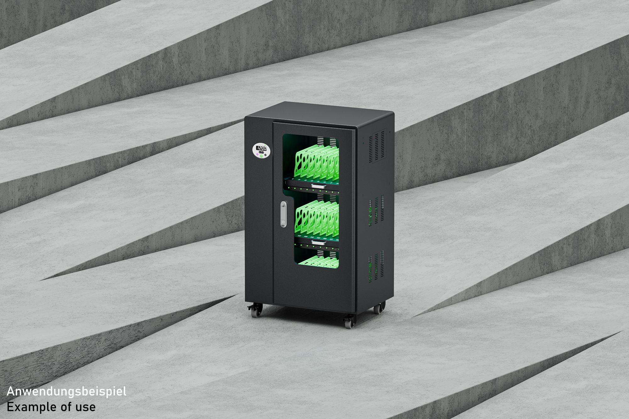 Good Connections® ANTARES PRO T60C Ladewagen bis 11", USB-C™, 30W Port, PD3.0, UVC-Desinfektion, schwarz