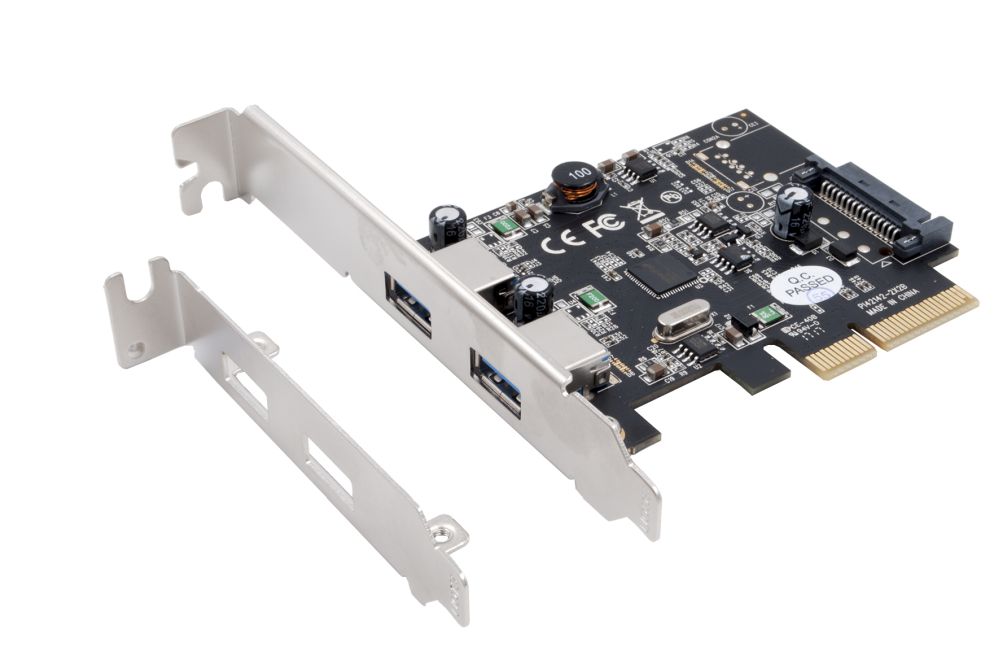 2-Port USB 3.1 Gen.2 PCIe (Gen.2) (x4) Karte mit 2 A-Anschlüsse inkl. LP Bügel (Asmedia ASM2142), Exsys® [EX-12001-2]
