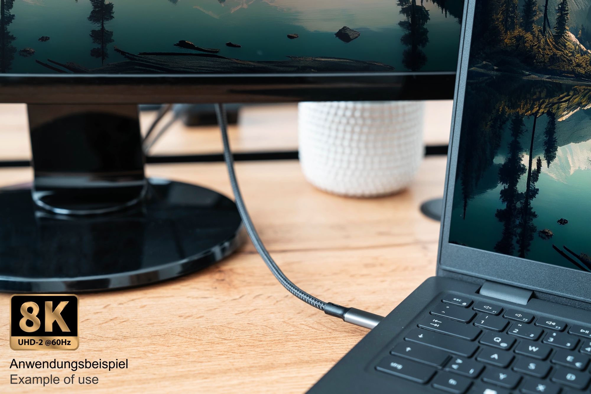 USB 4.0 Gen. 3x2 Kabel (40GBit/s, 240W, 8K@60Hz), USB-C™ Stecker an USB-C™ Stecker, Koaxialkabel, anthrazit, 0,5m, Good Connections®