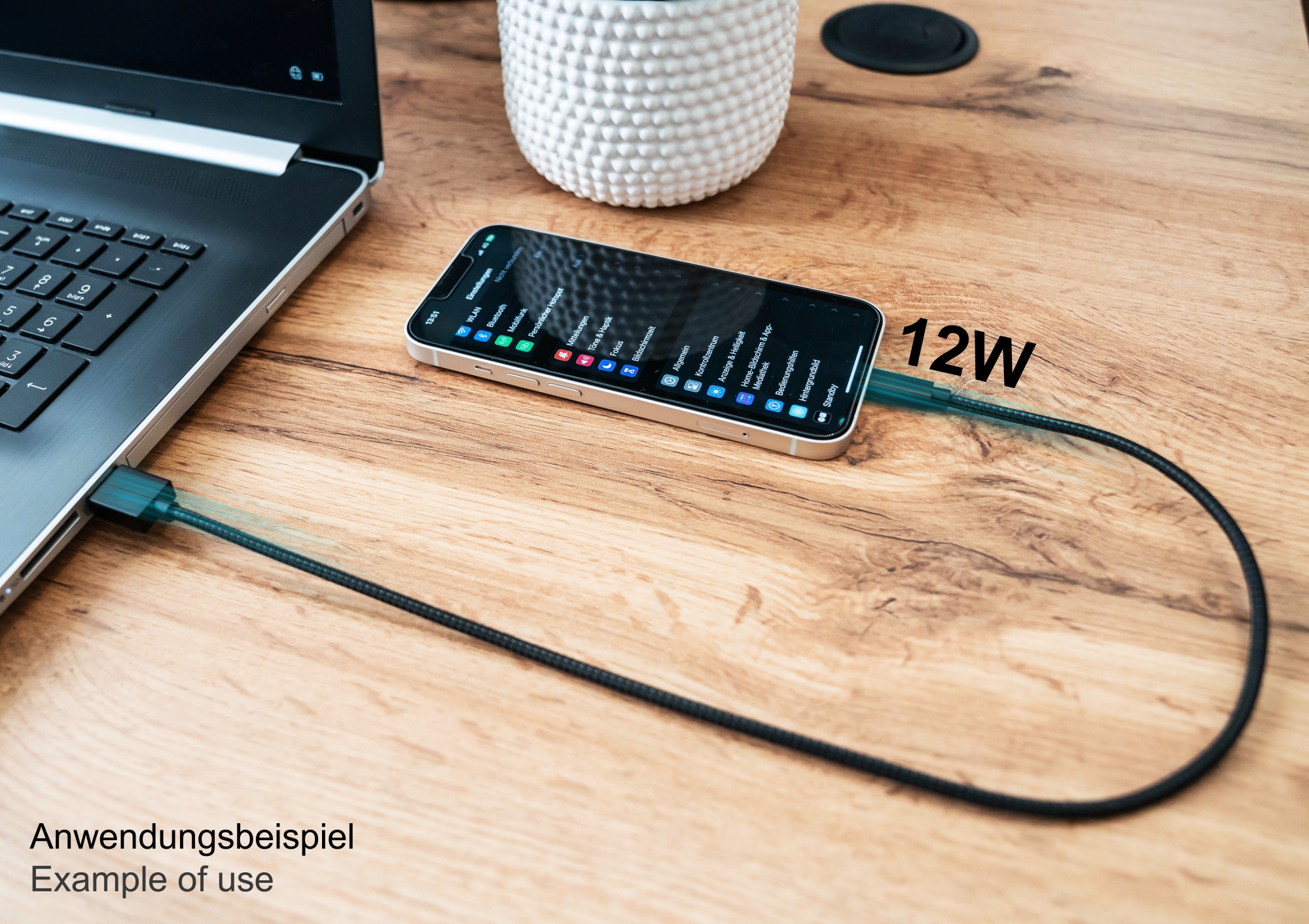 USB 2.0 Lade- und Datenkabel für iPhone/iPad/iPod, USB-A Stecker an Lightning™ Stecker, MFI zertifiziert, 12W, schwarz, 0,5m, Good Connections®