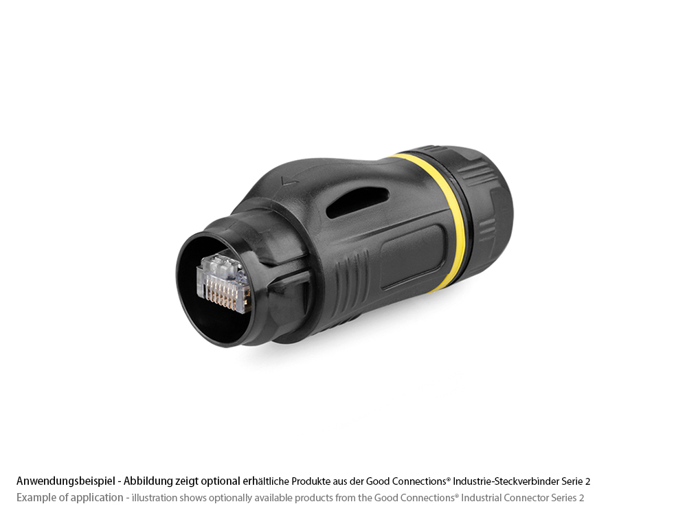 Industrie-Steckverbinder S2 - Unbestückter Stecker, Aussparung für RJ45 Stecker, M24, IP67, Good Connections®