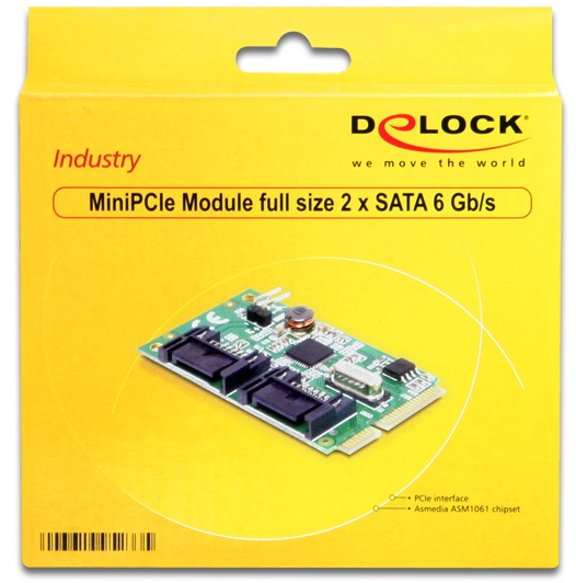 MiniPCIe I/O PCIe full size 2 x SATA 6 Gb/s, Delock ® [95233]