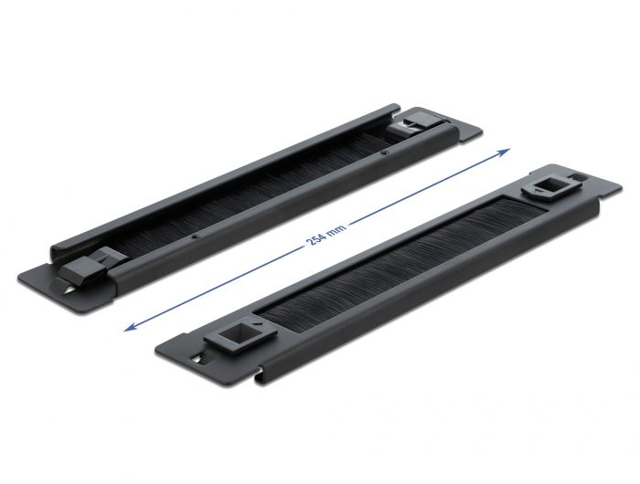 10" Kabelmanagement Bürstenleiste werkzeugfrei 1 HE schwarz, Delock® [66343]