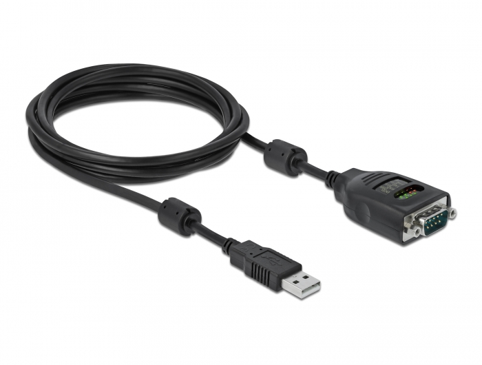 USB Typ-A zu Seriell DB9 Adapter mit 9 LED RS-232 Tester, Delock® [90497]