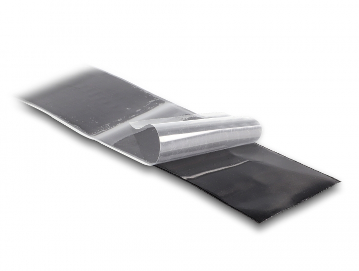 Strapazierfähiges Klettband selbstklebend mit Haft- und Flauschband L 25 m x B 50 mm schwarz, Delock® [20862]