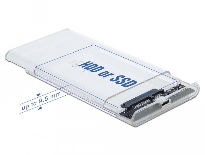 Externes Gehäuse für 2.5" SATA HDD / SSD mit SuperSpeed USB 10 Gbps (USB 3.1 Gen 2), Delock® [42617]