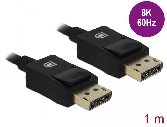 Koaxiales DisplayPort Kabel 8K 60 Hz, schwarz, 1 m, Delock® [85300]