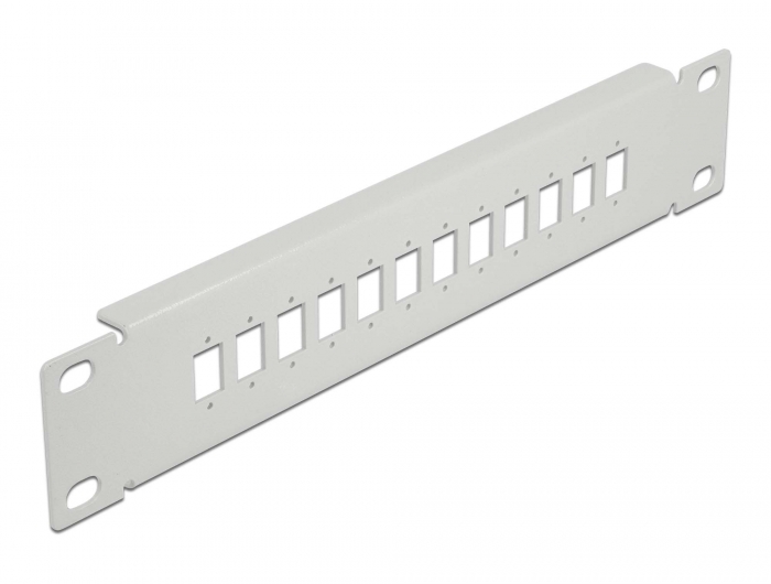 10" LWL Patchpanel 12 Port für SC Simplex / LC Duplex 1 HE grau, Delock® [66803]