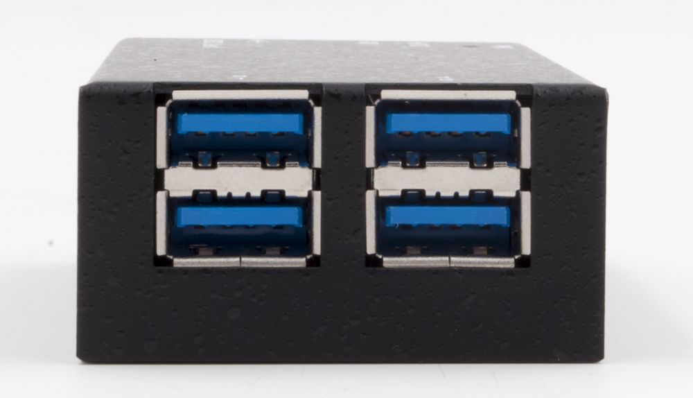 4-Port USB 3.0 Metall HUB (8x2,5x4cm), inkl. USB 3.0 Kabel und EX-K1110 Strom Kabel, Exsys® [EX-1180HMS]