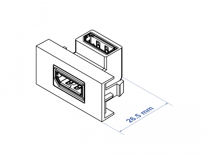 Easy 45 DisplayPort Modul gewinkelt 90° 22,5 x 45 mm , Delock® [81306]