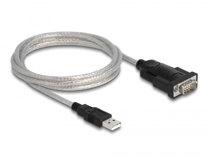 Adapter USB 2.0 Typ-A zu 1 x Seriell RS-232 D-Sub 9 + Adapter D-Sub 25, Delock® [61314]