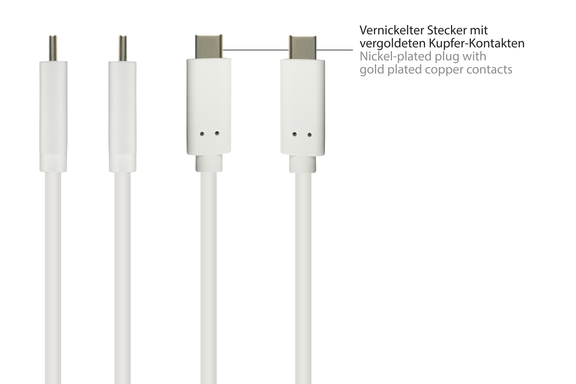 Anschlusskabel USB 3.2 Gen.2 (10GBit/s / 3A), Stecker A an USB-C™ Stecker, CU, weiß, 0,5m, Good Connections®