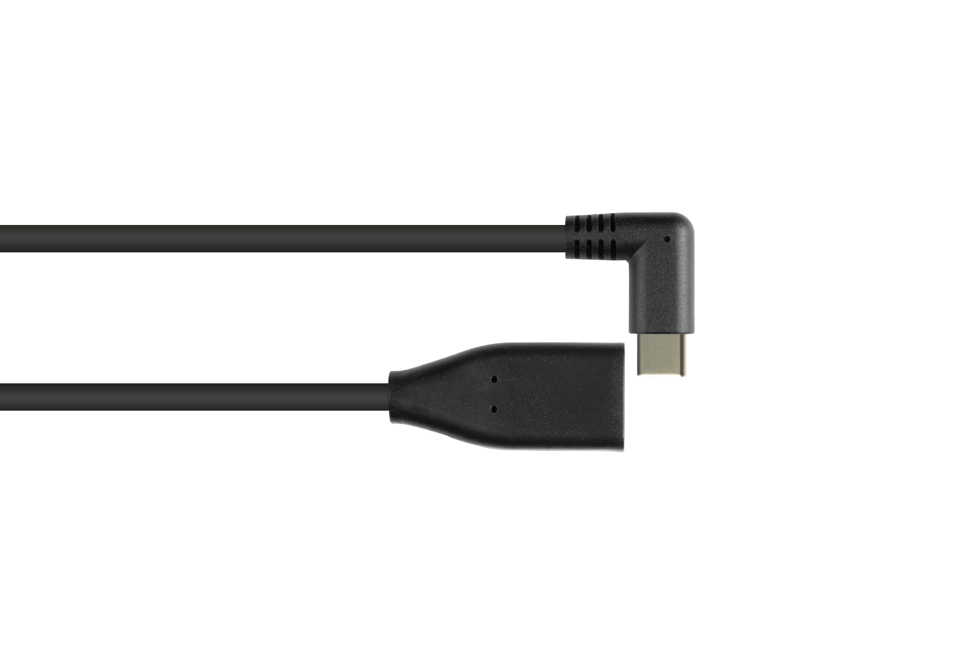 Adapterkabel USB 3.2 Gen.1 / USB 3.0 OTG (On-the-go), USB-C™ Stecker seitlich gewinkelt an USB A Buchse, schwarz, 0,1m, Good Connections®