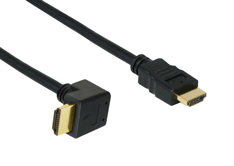 High-Speed-HDMI®-Kabel, Winkelstecker unten, vergoldete Stecker, 5m, Good Connections®