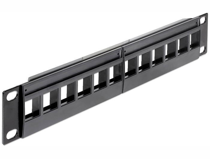 Patchpanel Keystone, 10" 12- Port, schwarz, Delock® [43259]