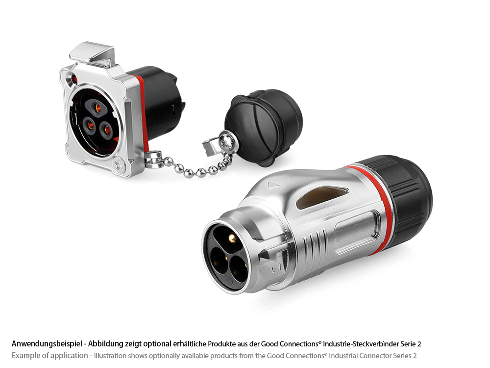 Industrie-Steckverbinder S2 - Power (3-Pin) Stecker, Schraubanschluss, Metall, M24, IP67, Good Connections®