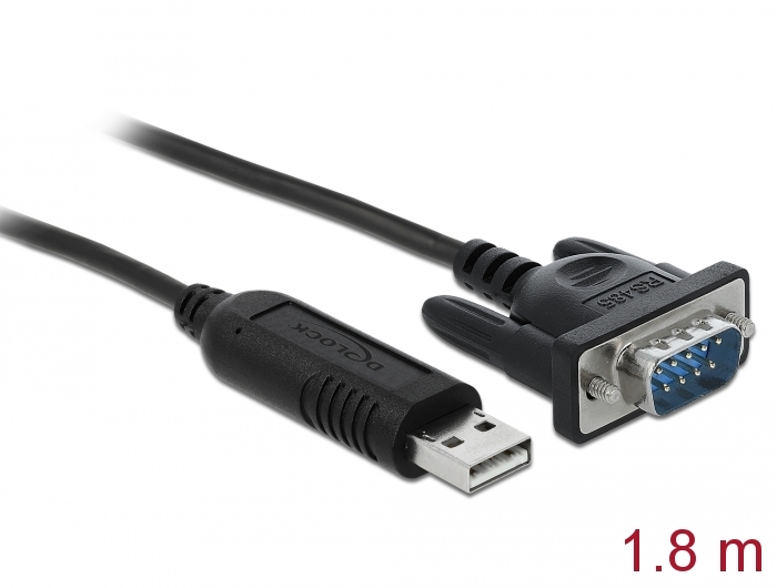 USB 2.0 an Seriell RS-485 Adapter mit 15 kV ESD Schutz und kompaktem seriellen Steckergehäuse, Delock® [66283]