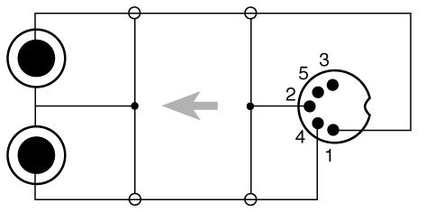 Audio-Video-Kabel, 5-pol DIN Stecker an 2 Cinch Stecker, 1,5m, Good Connections®