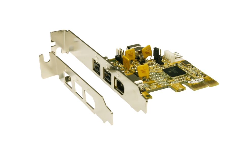 PCIe FireWire 1394B Karte, 3-Port, 2x 9-Pin Buchse, 1x 6-Pin Buchse, (TI Chip-Set), Exsys® [EX-16415]