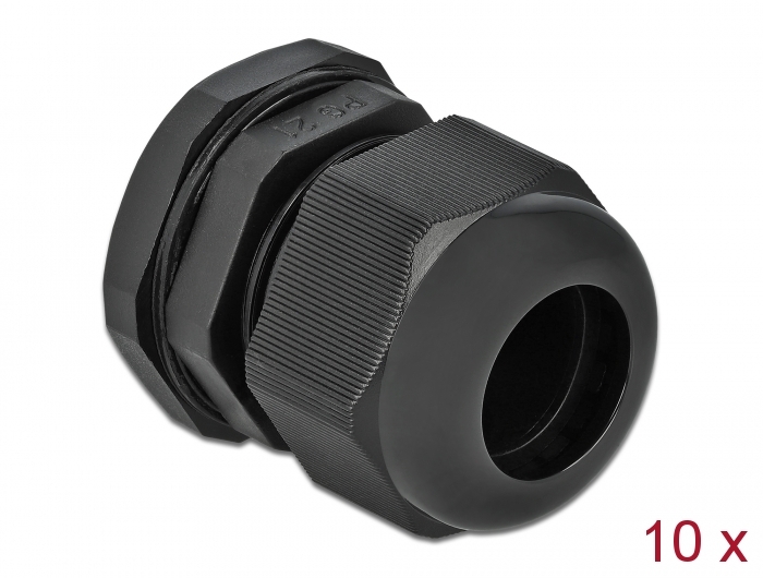 Kabelverschraubung PG21 10 Stück schwarz, Delock® [60222]