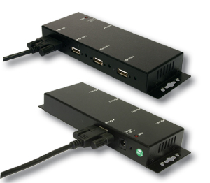 USB 2.0 HUB mit 4 Ports, verschraubbar, mit Wandbefestigung oder 19“ Rack, Exsys® [EX-1166HMV]