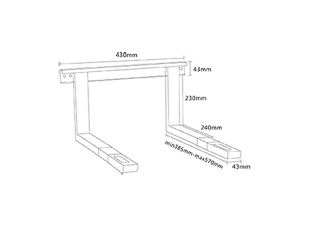 Halterung für Mikrowellengeräte, Belastung bis 35 kg, ausziehbar, weiß, My Wall®