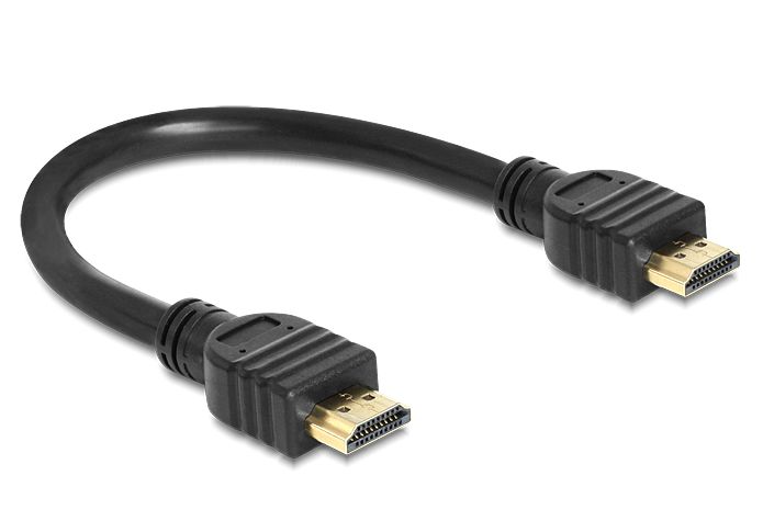 Anschlusskabel, High Speed HDMI mit Ethernet, A Stecker an A Stecker, 0,25m, Delock® [83352]