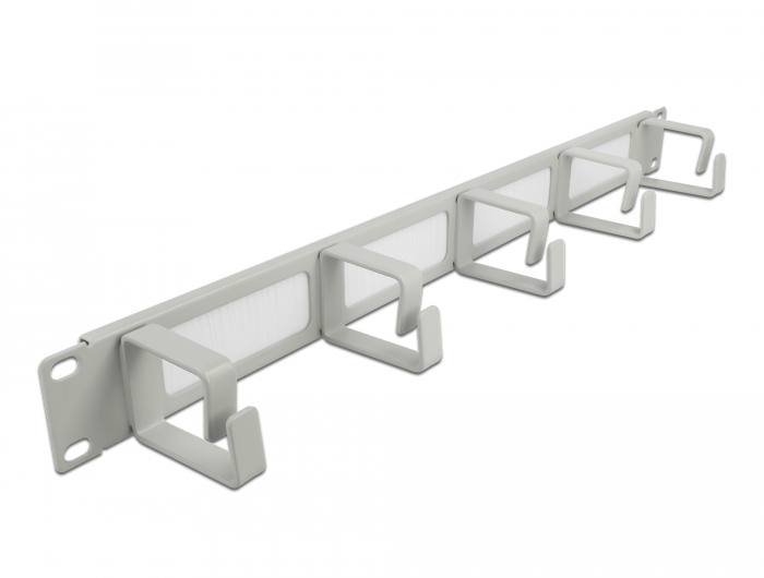 19" Kabelmanagement Bürstenleiste mit 5 Bügeln 1 HE grau, Delock® [66544]