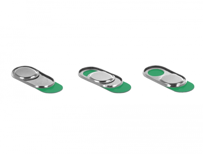 Webcam Abdeckung für Notebook, Tablet und Smartphone, 3 Stück silber, Delock® [20656]