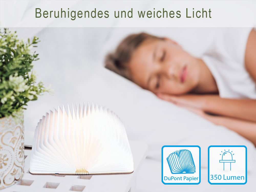 LED Lightbook [L] ahornfarben, 165 x 125 x 25 mm, Good Connections®