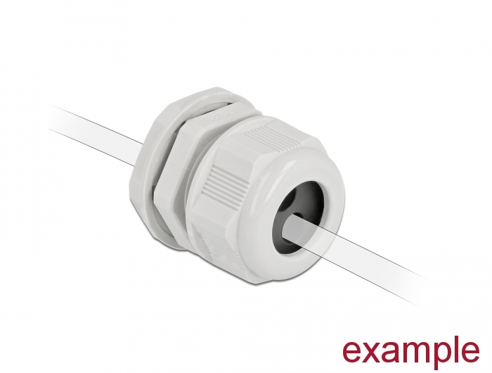 Kabelverschraubung PG21 für Rundkabel mit zwei Kabeleinführungen grau 2 Stück, Delock® [60372]