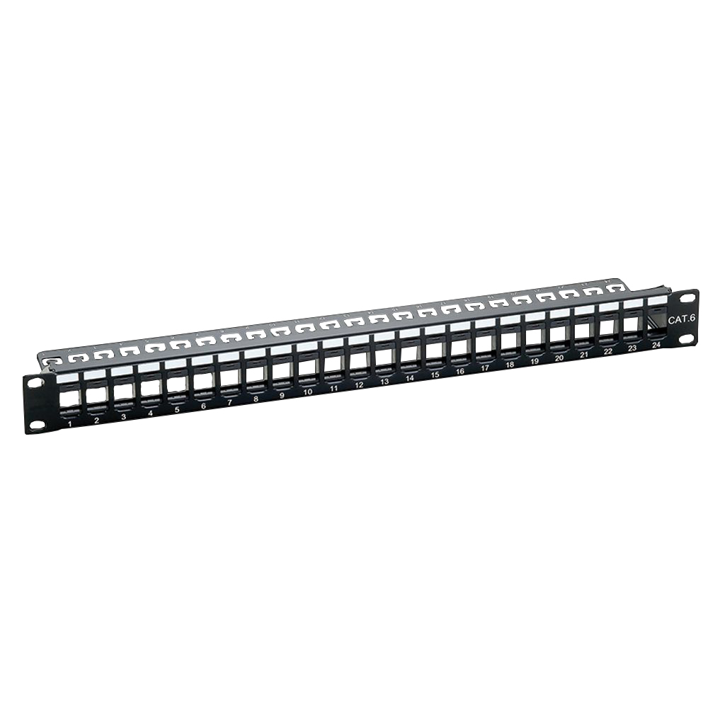 Keystone Patchpanel für 24 Keystone Buchsen, ungeschirmt, schwarz , LogiLink® [NK4043]