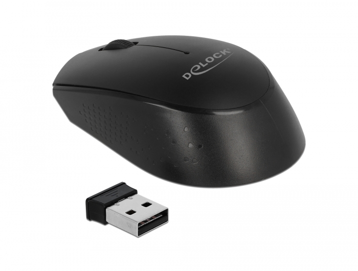 USB Tastatur und Maus Set 2,4 GHz schwarz (Handballenauflage), Delock® [12674]