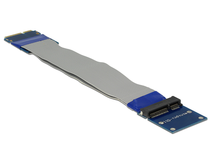 Verlängerung Mini PCI Express / mSATA Stecker an Slot Riser Karte mit flexiblem Kabel 13 cm, Delock® [65837]