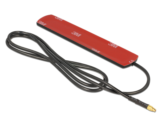 LTE Antenne MMCX Stecker 3 dBi omnidirektional starr schwarz Klebemontage, Delock® [89525]