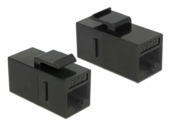 Keystone Modul RJ45 Buchse an RJ45 Buchse, Cat.6 UTP, schwarz, Delock® [86381]