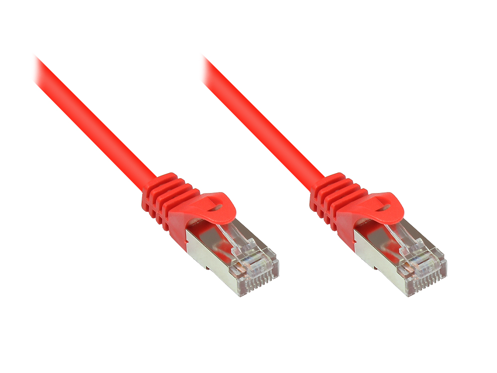 RNS® Patchkabel mit Rastnasenschutz, Cat. 5e, SF/UTP, PVC, 100MHz, rot, 10m, Good Connections®