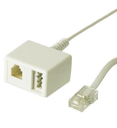TAE Adapter, RJ45 Stecker an TAE-N und RJ11 Buchse, weiß, Good Connections®