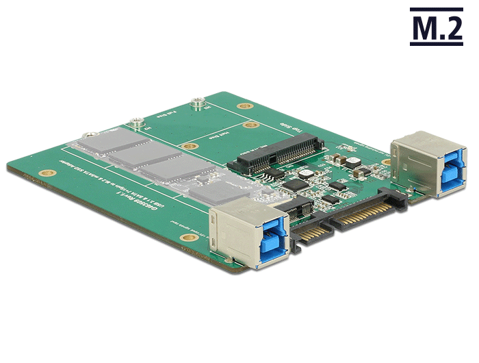 Konverter SATA / USB 3.1 Typ-B Buchse an M.2 / mSATA Slot, Delock® [62732]
