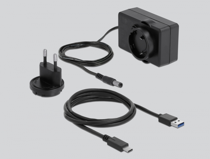 Externes Dual Gehäuse für 2 x 3.5" SATA HDD mit USB Type-C™ Buchse transparent - werkzeugfrei , Delock® [42624]