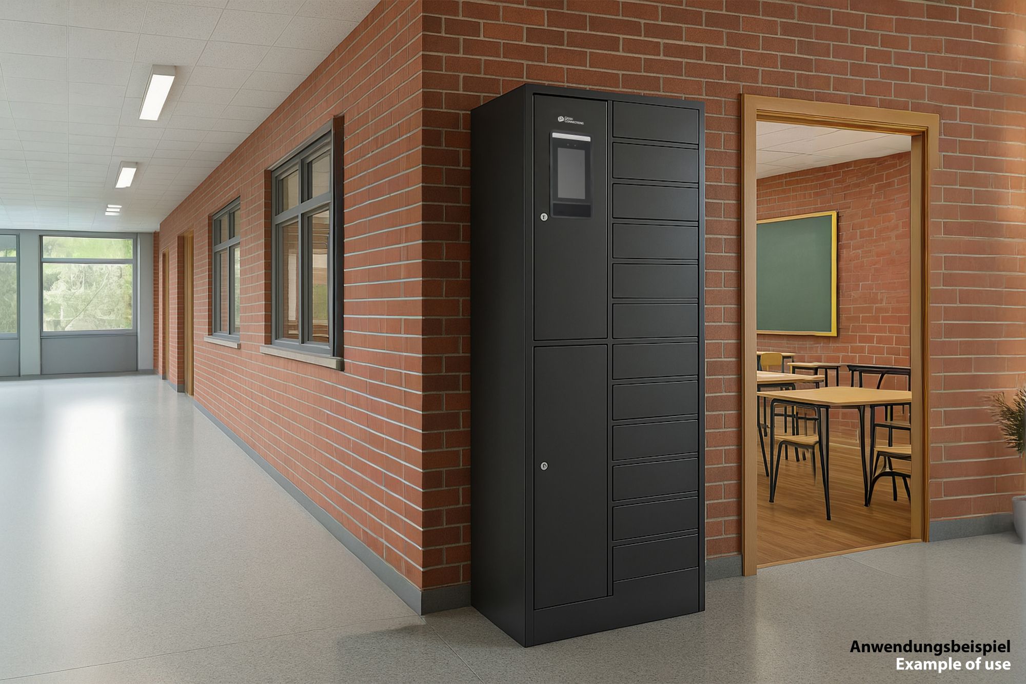 Ladespind / Ladeschrank mit 12x Schließfächern, 65W USB-C™ + 15W USB-A Ports