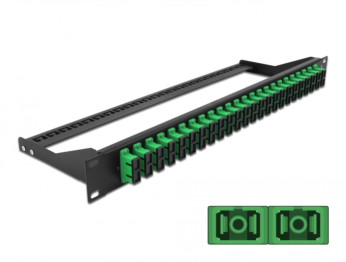 19" LWL Patchpanel 24 Port SC Duplex grün, Delock® [43393]